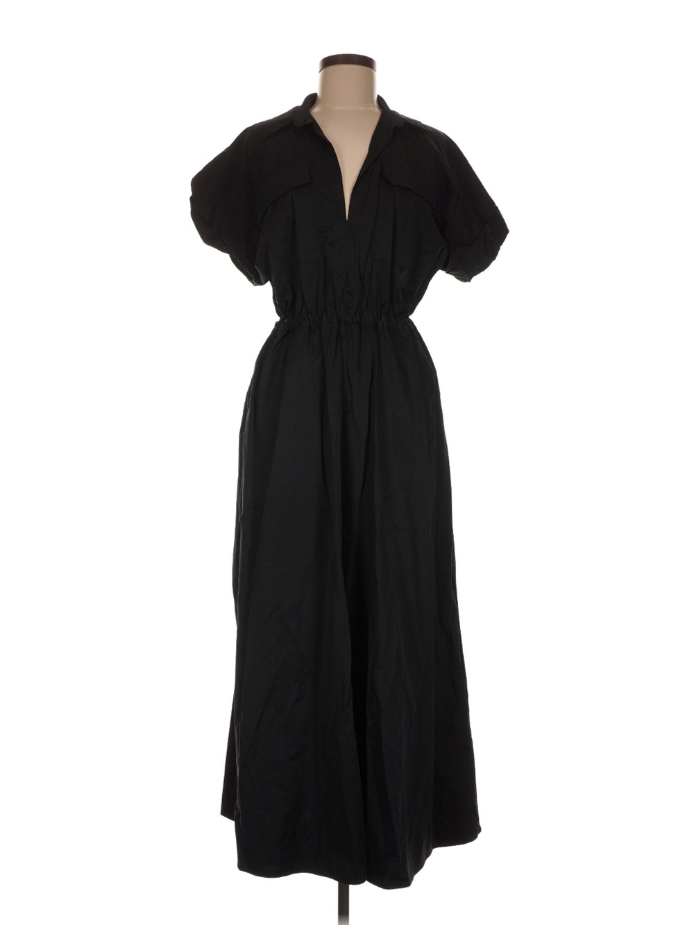 Abercrombie & Fitch Black Puff-Sleeve Maxi Dress